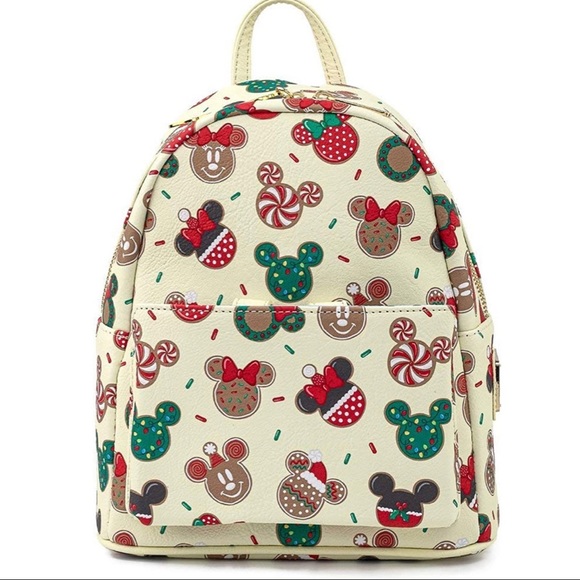 NWT Loungefly Disney Christmas Mickey & Minnie CookieBackpack w/Matching Ears main image 8
